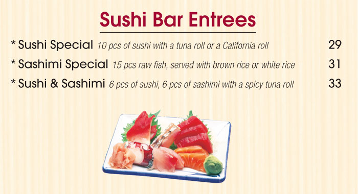 Sushi Bar Entreés